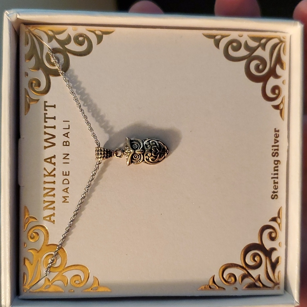 Annika Witt Owl Pendant with necklace